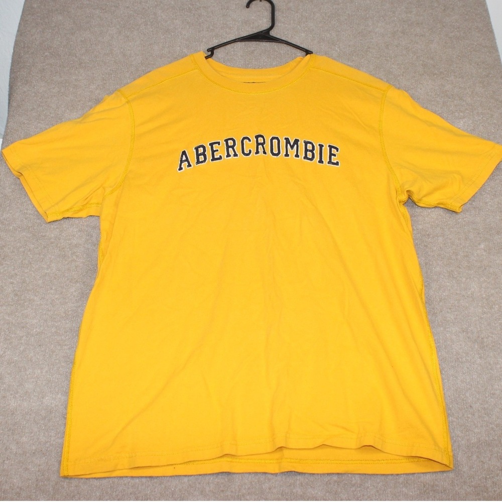 Vintage Abercrombie & Fitch Mens XL Yellow Short Sleeve Cotton Crew Neck T-Shirt
